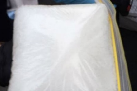 A plastic ziplock bag containing 1.3kg of methamphetamine