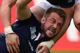 Try time ... Greig Laidlaw scores a five-pointer for Scotland in its win over Samoa