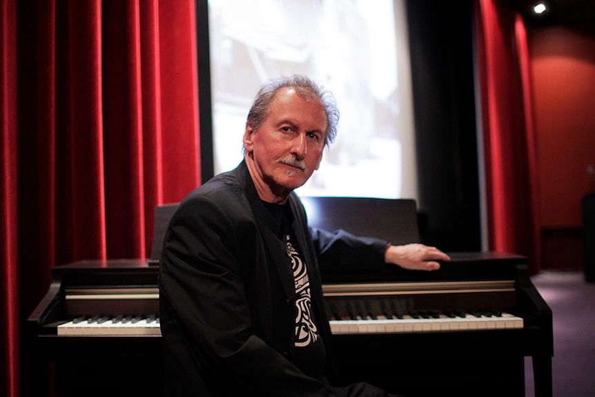 Silent film piano accompanist Gerhard Gruber at Hobart's State Cinema.