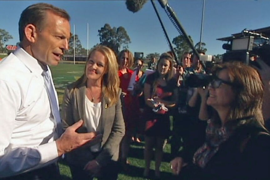 Lindsay MP, Fiona Scott, with then Opposition Leader, Tony Abbott, during the 2013 election campaign