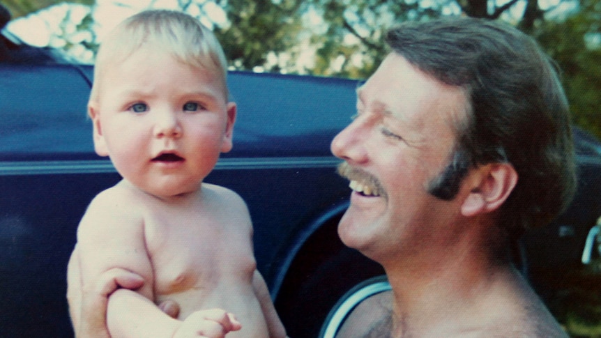 Dane Waites as a child with his father Rod.