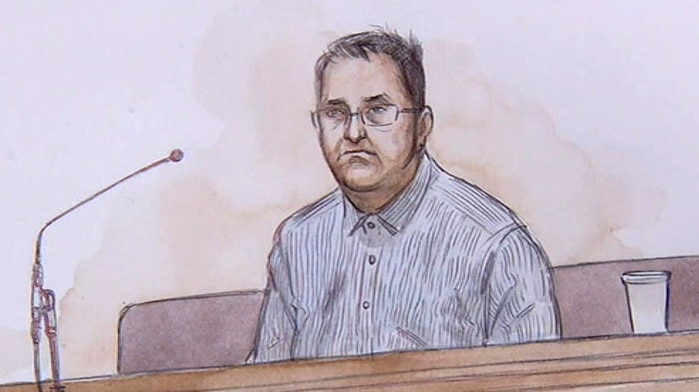 A court sketch of Claremont serial killer accused Bradley Robert Edwards