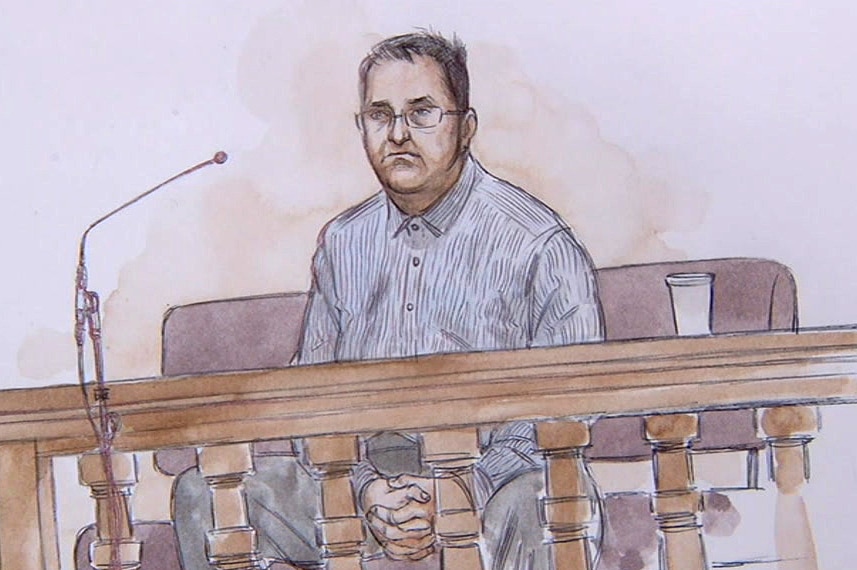 A court sketch of Claremont serial killer accused Bradley Robert Edwards