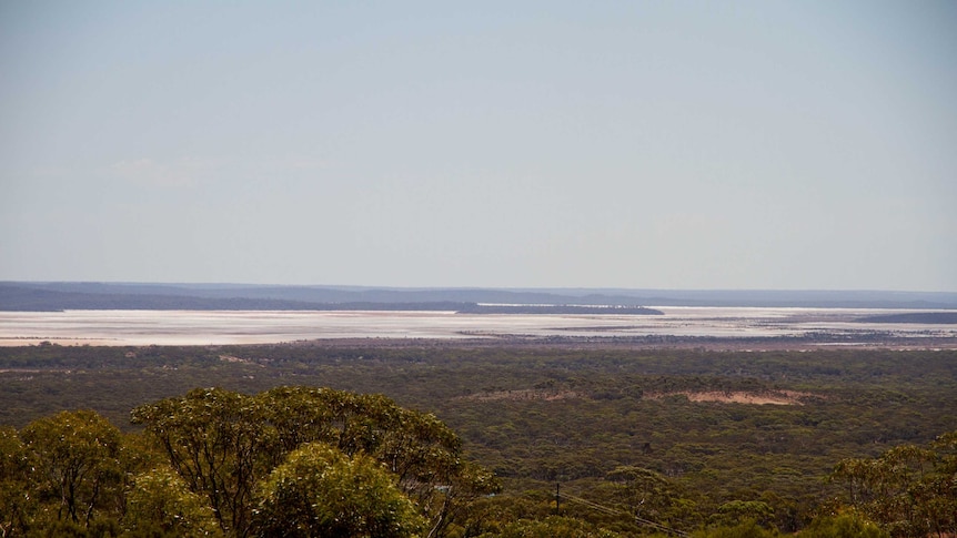 View of Lake Cowan from the hills over Norseman.