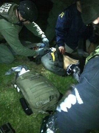 Dzhokhar Tsarnaev being arrested by police