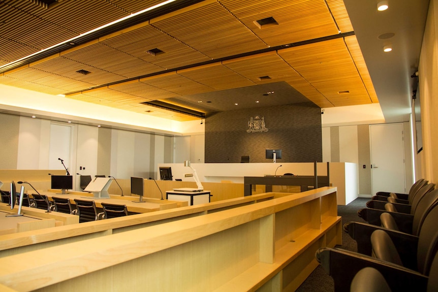 Inside a courtroom in Newcastle.