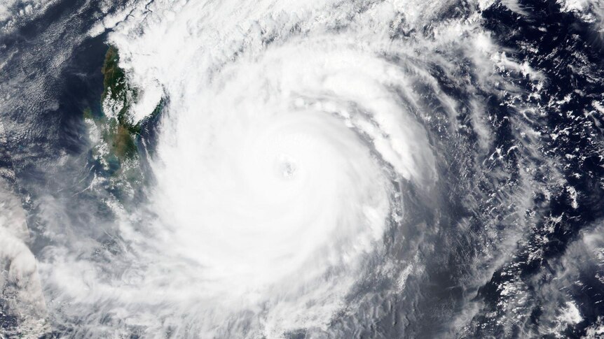 Typhoon Surigae on a satellite image