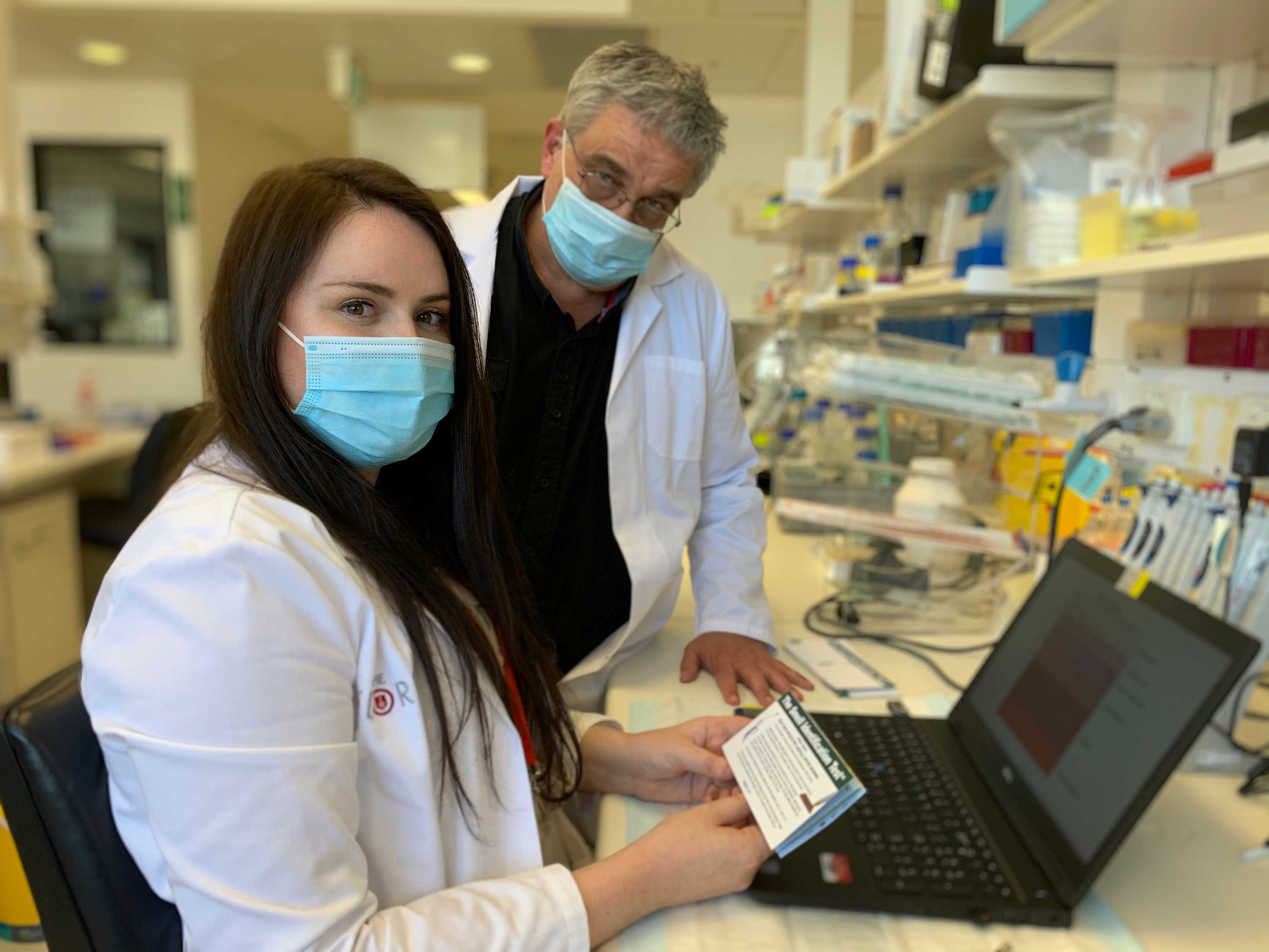 Two scientists in the Florey Institute laboratory.