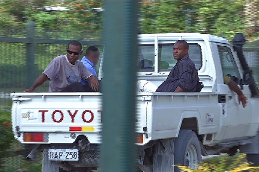 Manus Island detention centre workers Louie Efi and Joshua Kaluvia