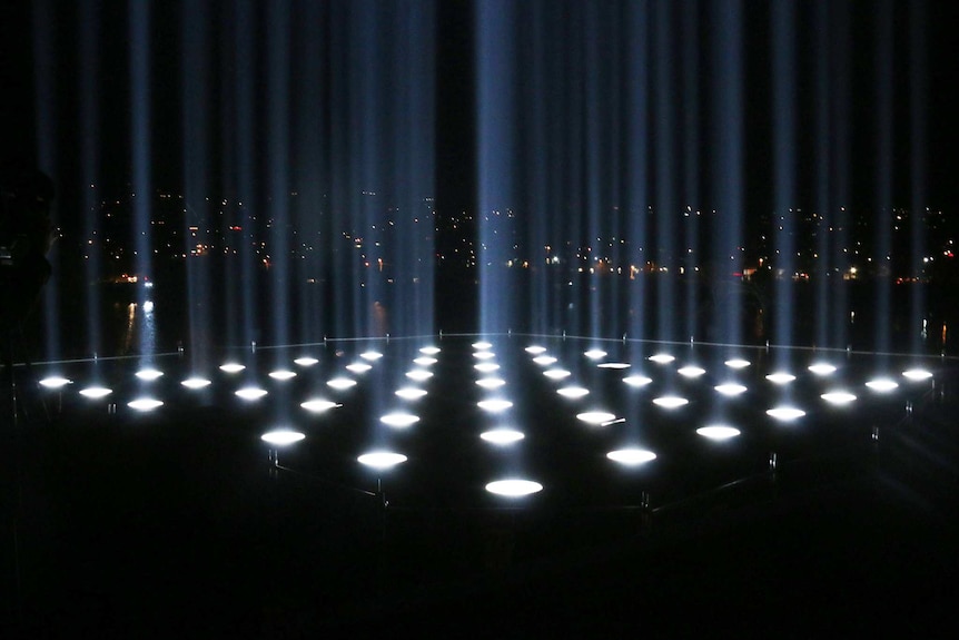 Lights from the Spectre installation at MONA, north of Hobart, for 2018 Dark Mofo.
