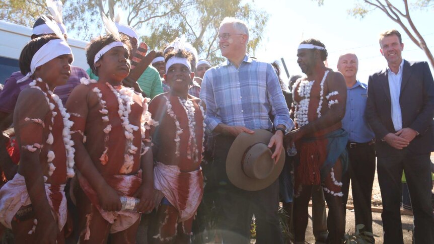 Malcolm Turnbull at welcome to country in Tennant Creek