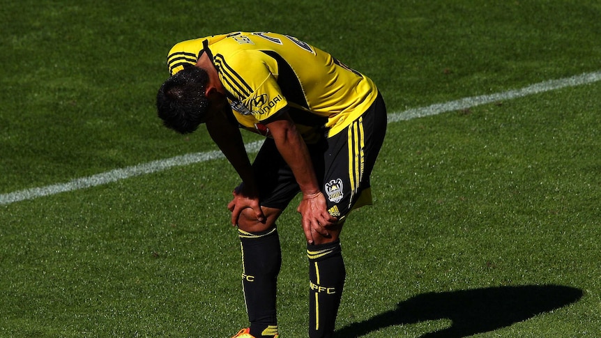 Tough day out ... Carlos Hernandez reacts after a missed opportunity