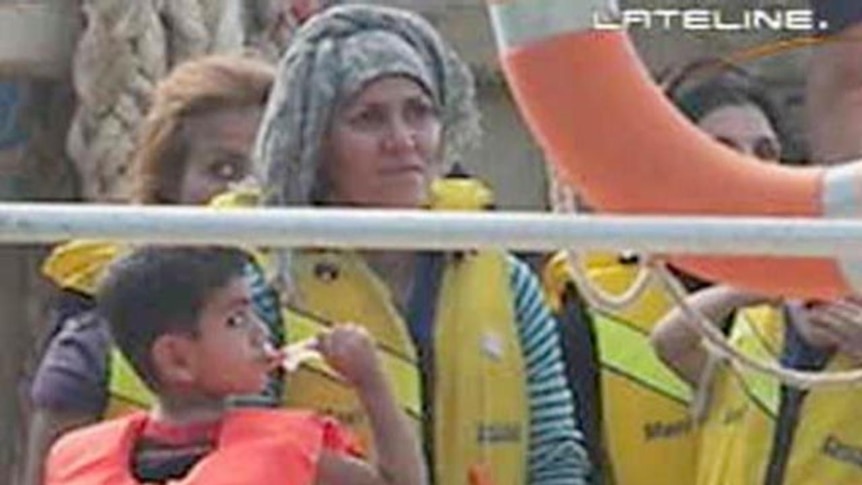 The woman and her son (pictured) arrived by boat on Christmas Island on May 16.