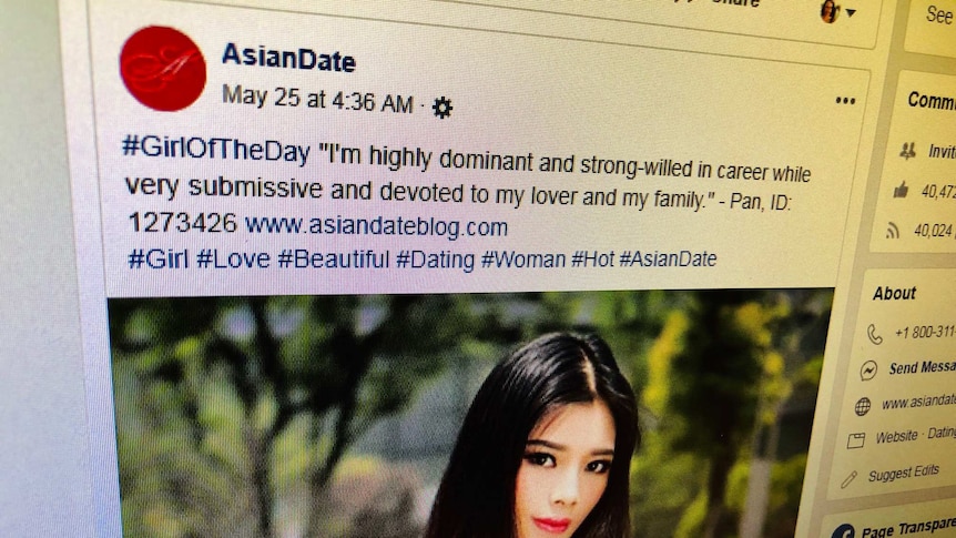 Asian Date Facebook post