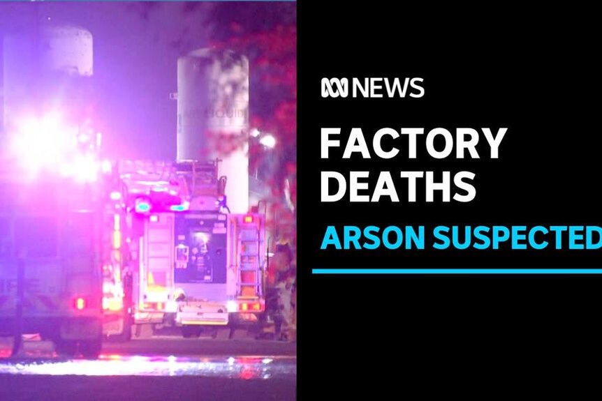 Factory Deaths, Arson Suspected: Fire trucks with sirens on attending fire
