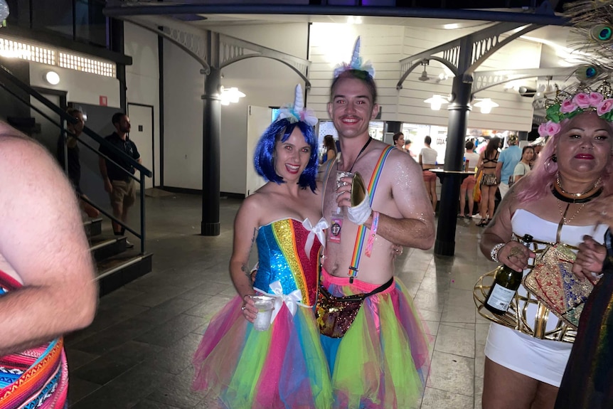 Couple dressed as a unicorn