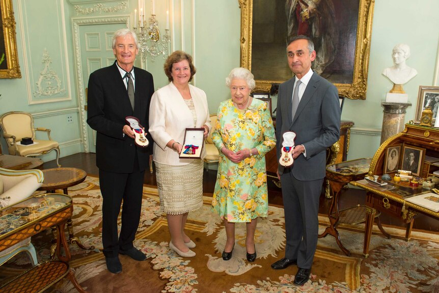 Sir James Dyson with the Queen at Buckingham Palace.