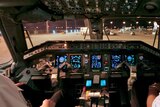 Cockpit of a plane and dashboard