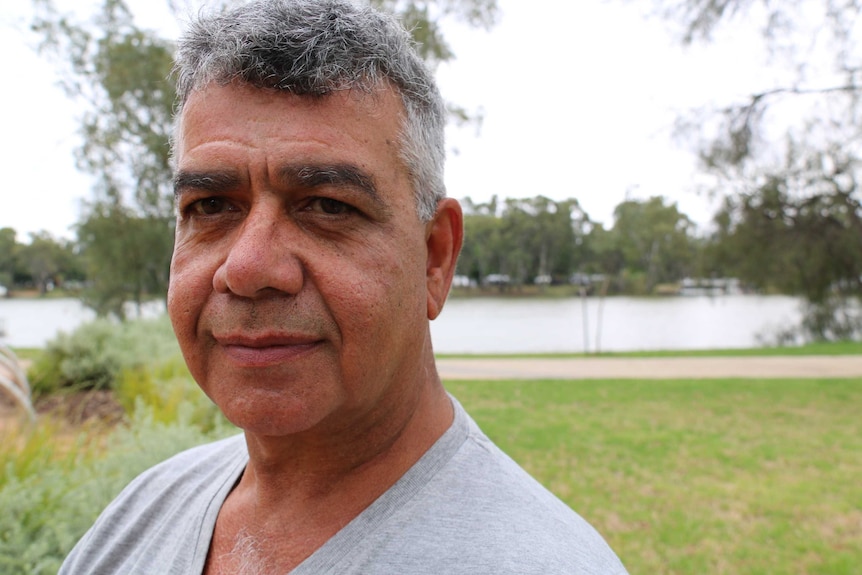 Paakantji man Michael Young in Mildura ahead of Mungo Man's repatriation ceremony.