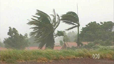 Karratha has been hit by strong winds as cyclone Glenda nears