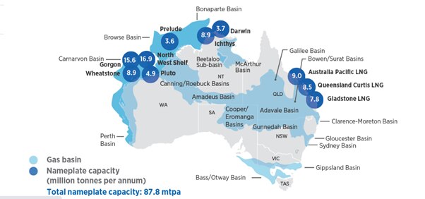 A map of Australia from the Department of Industry, Science, Energy and Resources