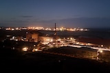 Night time photo of Whyalla steelworks.