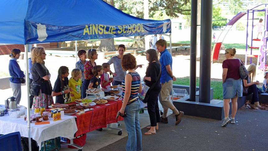 ACT election day cake stall at Ainslie Primary school in Canberra. Oct 2012.