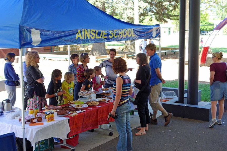 ACT election day cake stall at Ainslie Primary school in Canberra. Oct 2012.