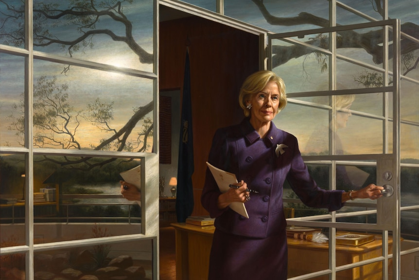 An oil painting of Dame Quentin Bryce.