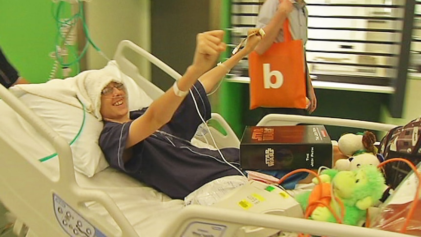 A patient is transferred to the new Lady Cilento Children's Hospital in South Brisbane