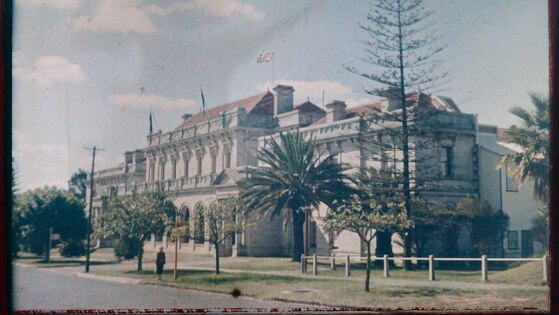 The western side of WA Parliament House, Harvest Terrace, West Perth, 1955