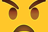 Angry face emoji.