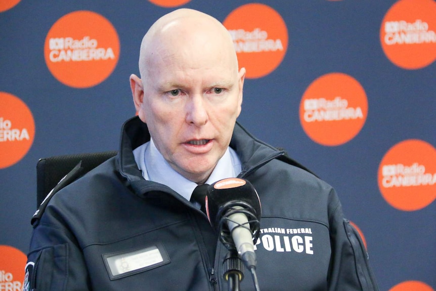 ACT Chief Police Officer Ray Johnson in the ABC Radio Canberra studio.