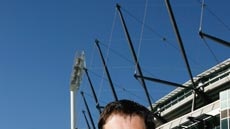 Cricket Australia executive James Sutherland with Ashes ticket outside MCG