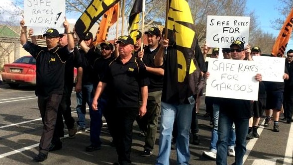 Transport Workers Union holds rally in Adelaide