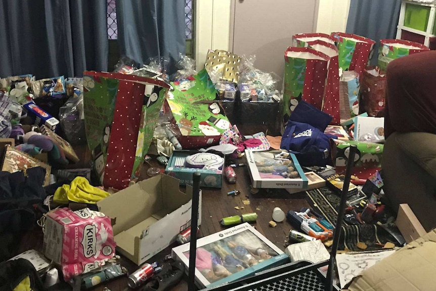 A house full of broken presents and mess