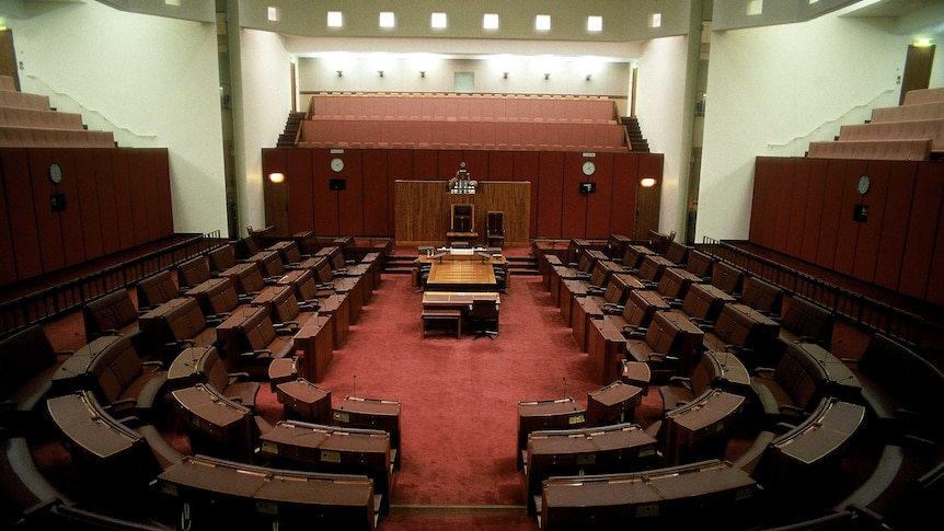 The senate in new parliament house is empty