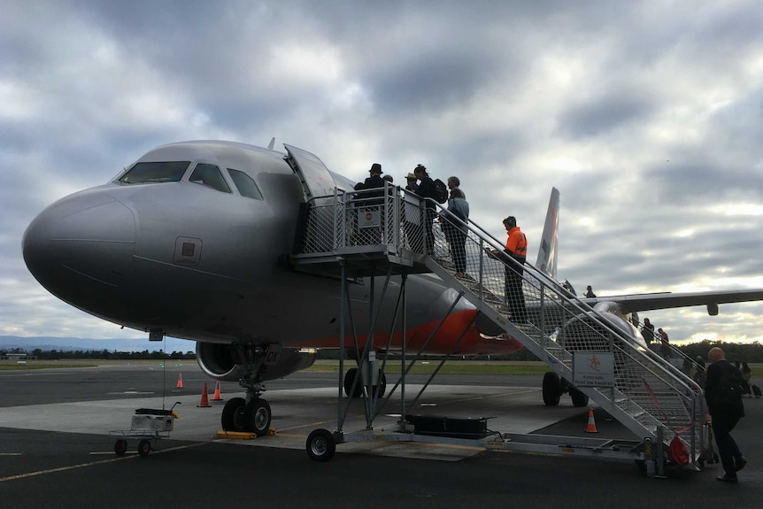Boarding flight at Hobart Airport