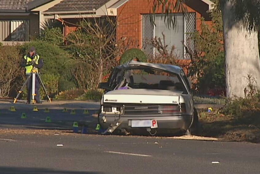 The teenager had sped through a corner, lost control and slammed his car into a tree.