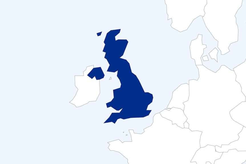A map shows the United Kingdom of Great Britain and Northern Ireland highlighted