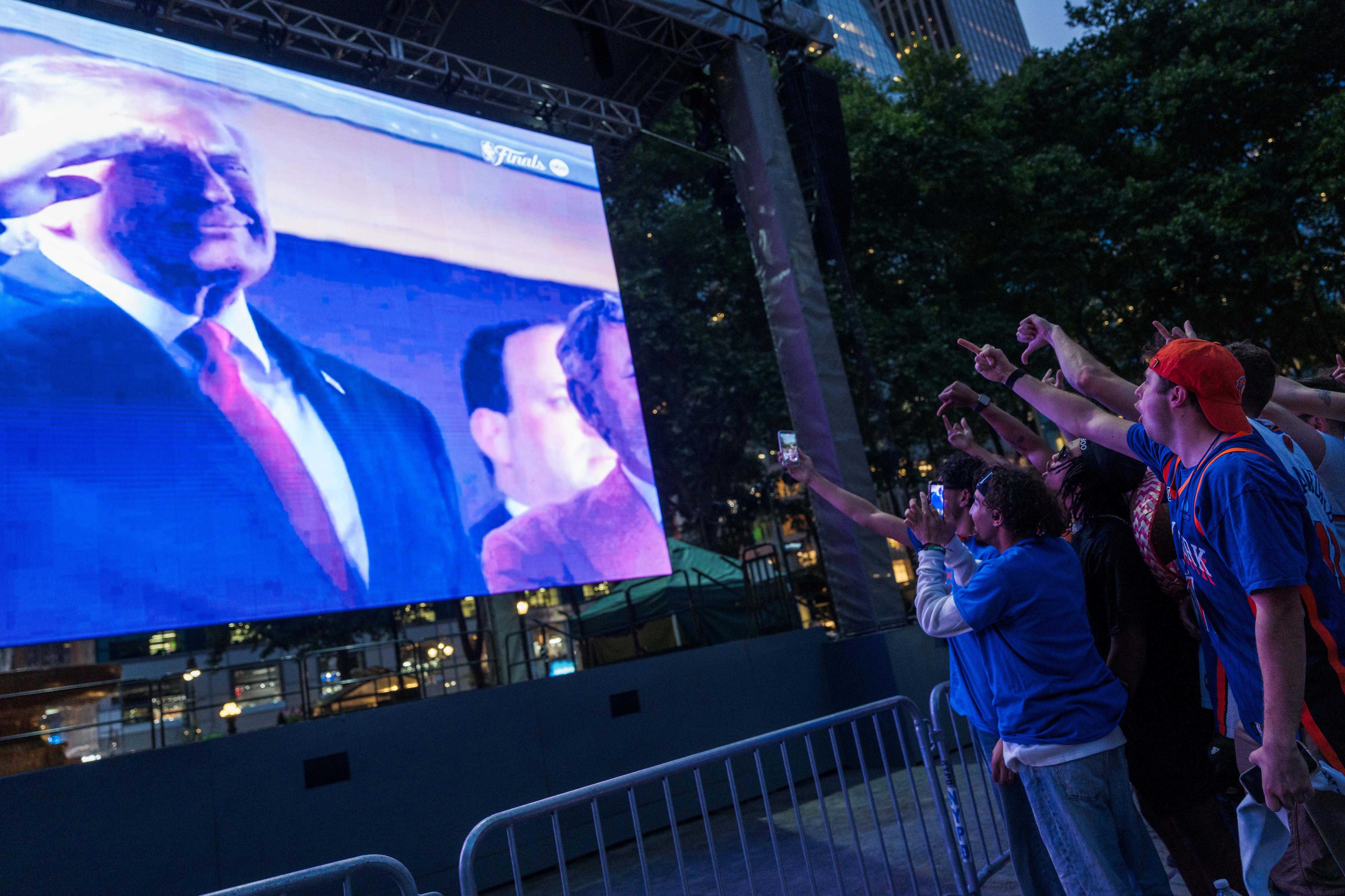 Trump booed before NBA Finals clash as chaos ensue