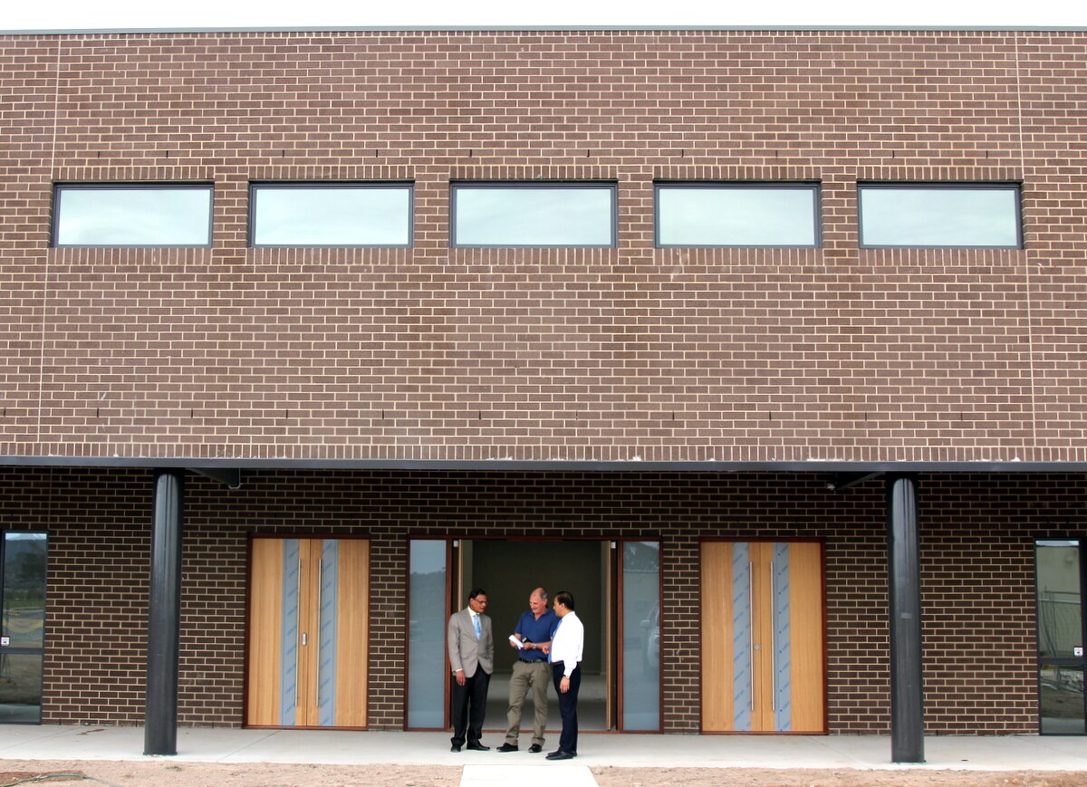 Planners meet outside of Gungahlin mosque.