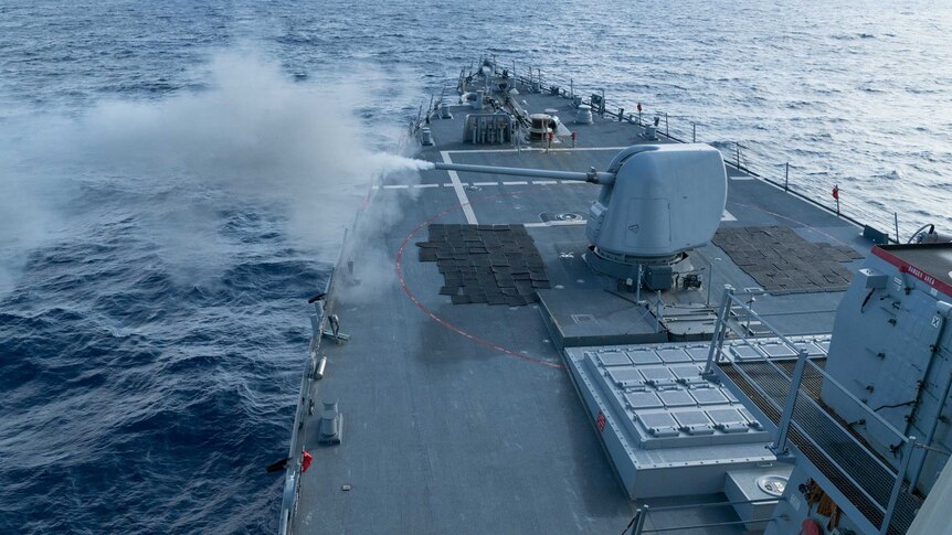 US Navy boat in the South China Sea