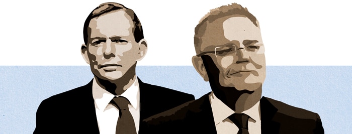 Former Prime Minister Tony Abbott and Prime Minister Scott Morrison.