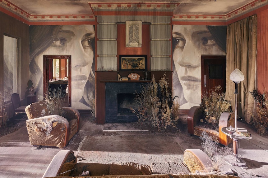 The "living room" in Rone's installation Empire