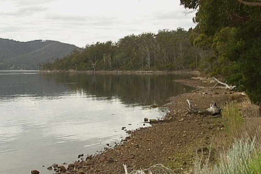 Waterloo Bay on the Huon River where barges may transport woodchips.