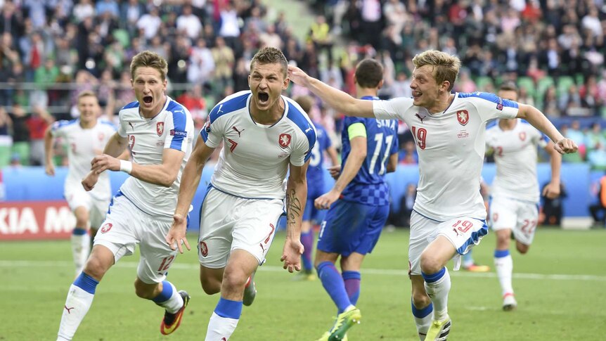 Czech players celebrating