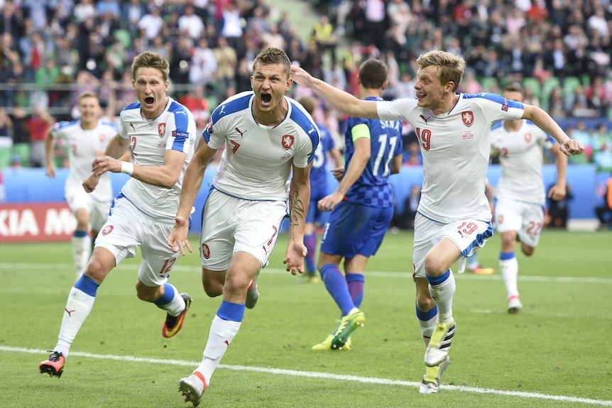 Czech players celebrating
