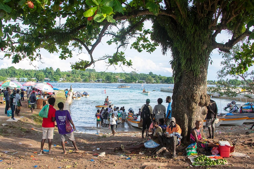 The bustling waterway in the capital Buka ahead of an historical independence vote on Bougainville.