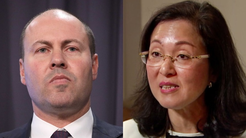 A composite image of Josh Frydenberg, wearing suit and tie, and Gladys Liu, wearing glasses and white blazer